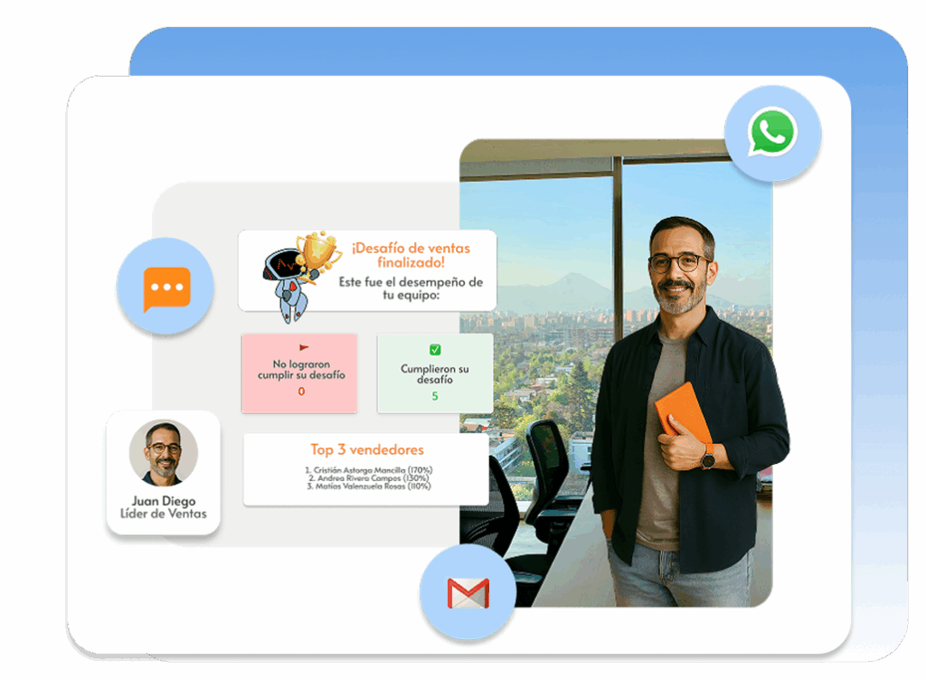 Persona recibiendo comunicaciones de avance e incentivo en SAWA